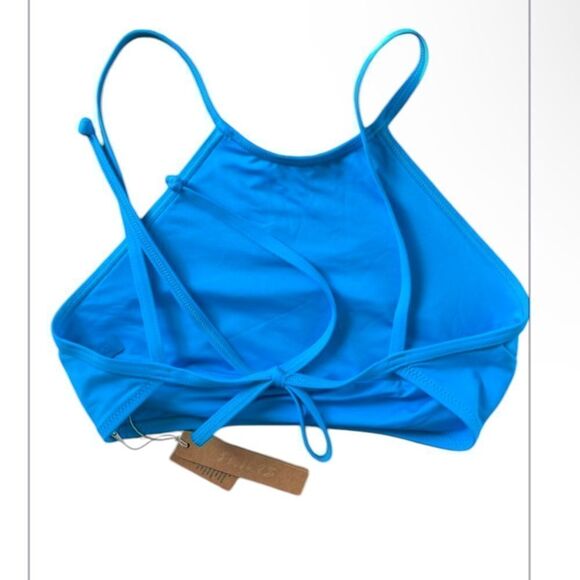 Skims NWT Recycled Swim High Neck Top in Turquoise Size XS - Picture 7 of 8